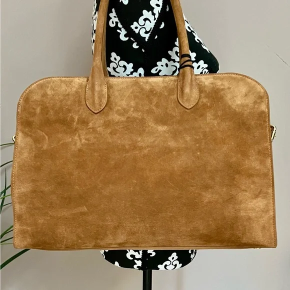 CLAUDIA FIRENZE Golden Italian Suede Satchel - Picture 4 of 10